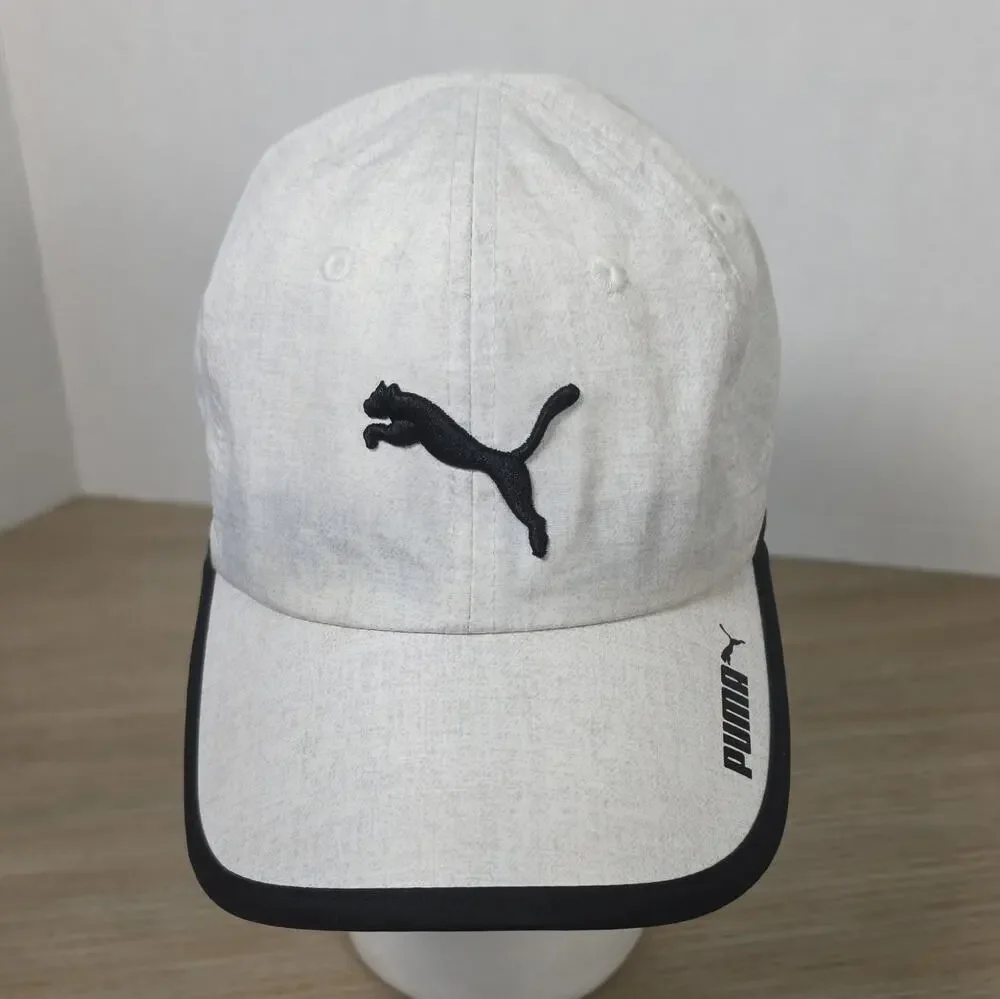 PUMA Adjustable Baseball Cap Logo Solid White/Black with Pink Underbrim One Size